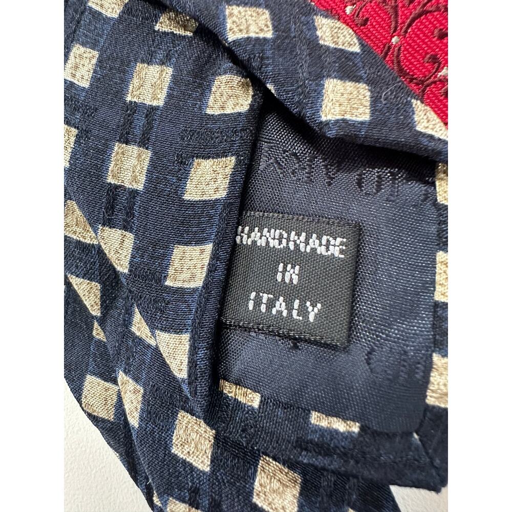 Lot of 2 Mens Neck Ties Georgio Armani and Adolfo Patterned - Picture 6 of 10